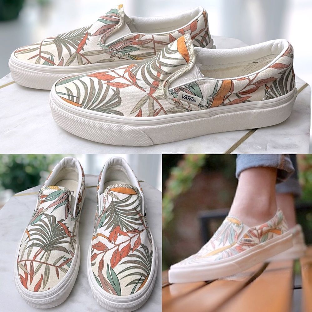 VANS® Unisex Classic Slip-On Sneakers in Cali Floral Size 4.5 Men 6 Women